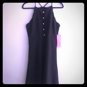 New Betsy Johnson Black with Pearl Button Dress